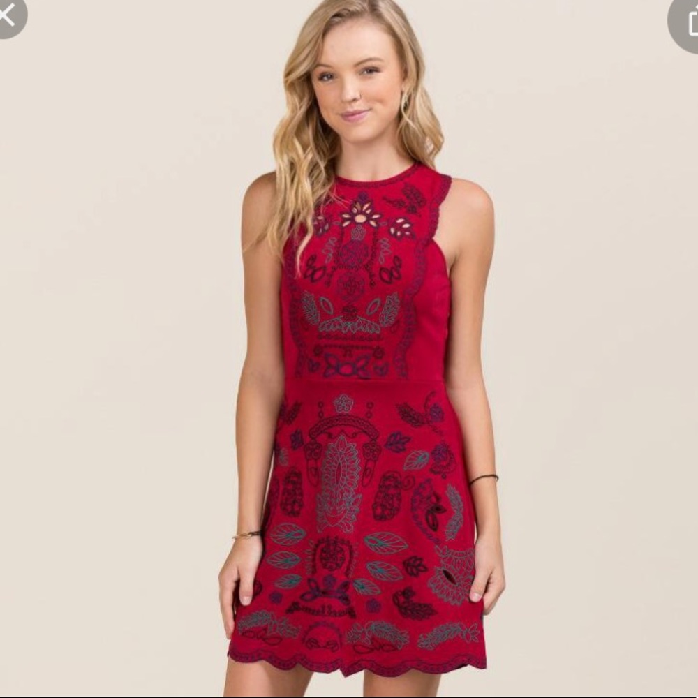 Franchesca Maile Embroidered Runway Dress Small NWOT Party Cocktail